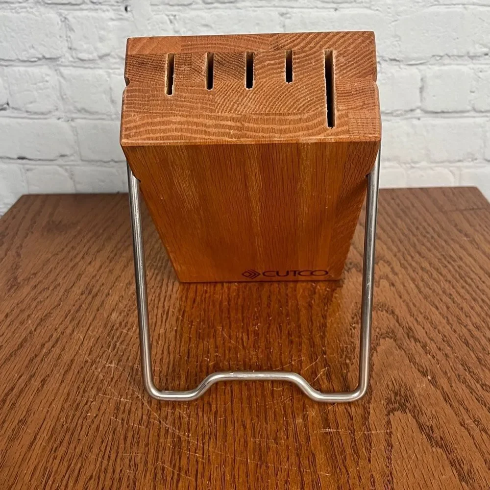 Cutco Space Saver 5 Slot Knife Block Solid Oak